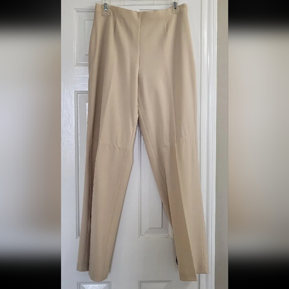 Coldwater Creek Holly Side Zip Pants in Cream Size 8